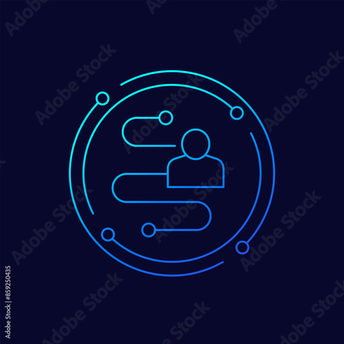 user journey icon in linear design
