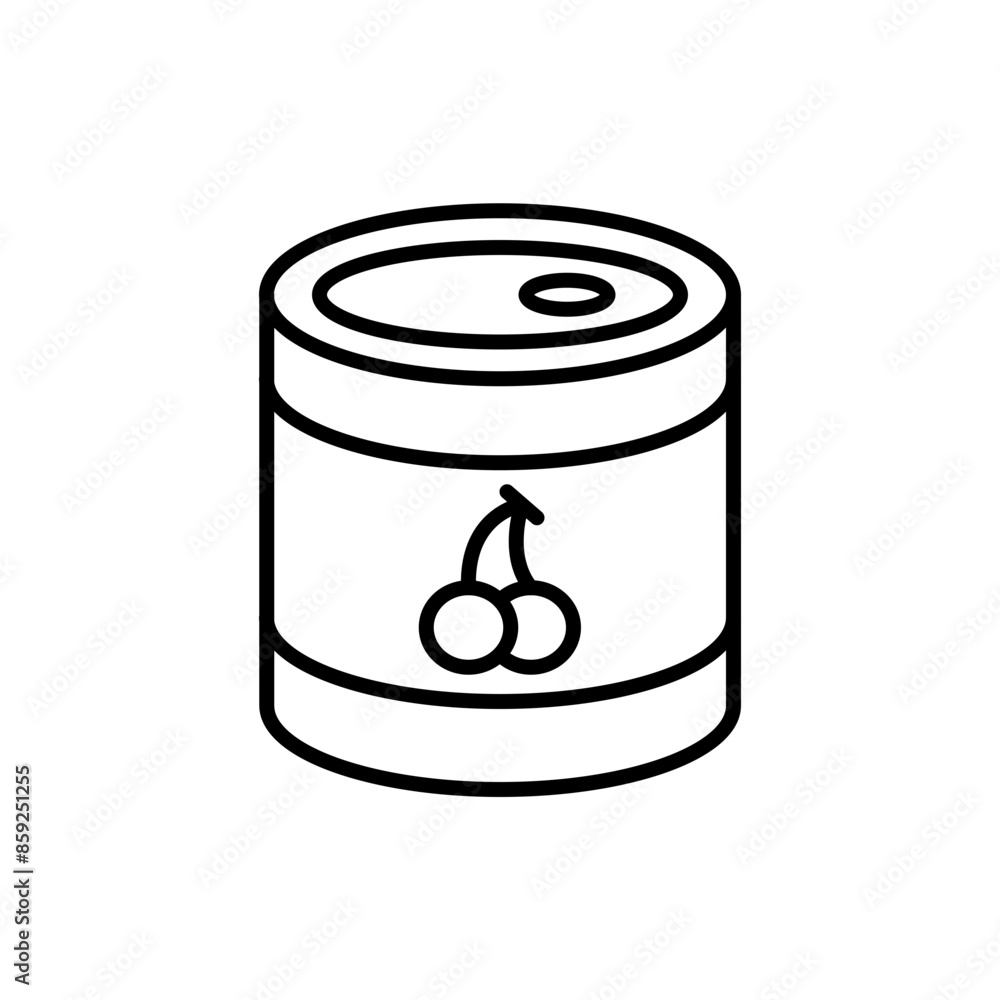 Cherry can outline icons, minimalist vector illustration ,simple transparent graphic element .Isolated on white background Cherry can outline icons, minimalist vector illustration ,simple transparent graphic element .Isolated on white background
