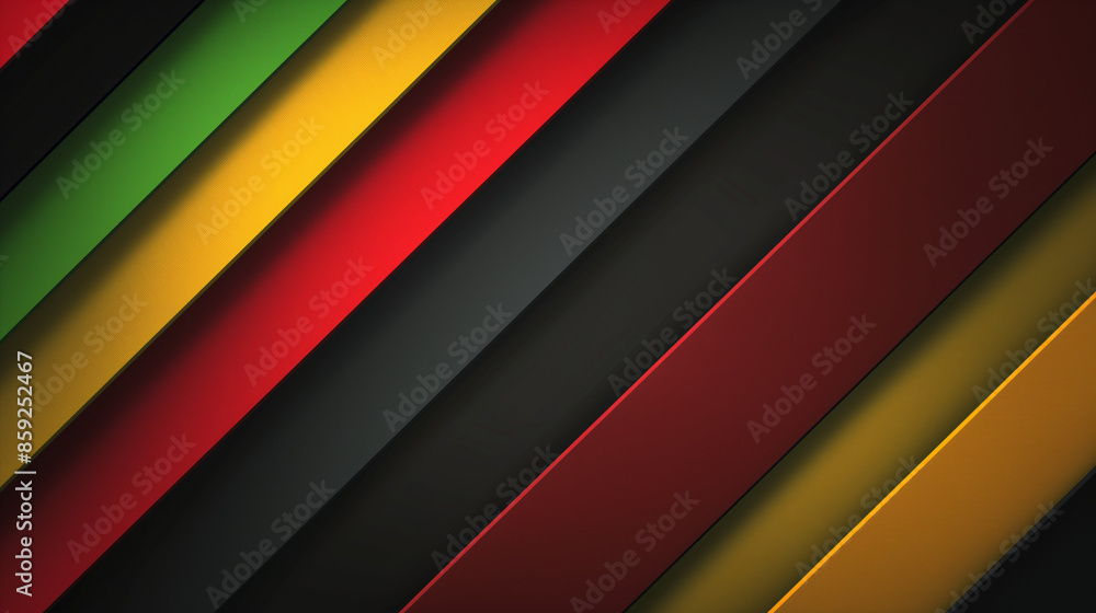 Fototapeta premium Dark background, three-dimensional rectangular blocks of differen rainbowt colors on the wall, simple style,