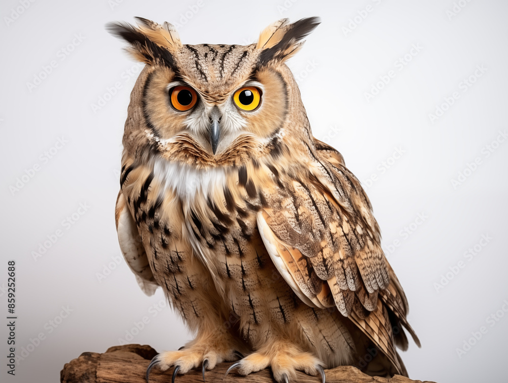 A Portrait of a owl on an isolated background A Portrait of a owl on an isolated background