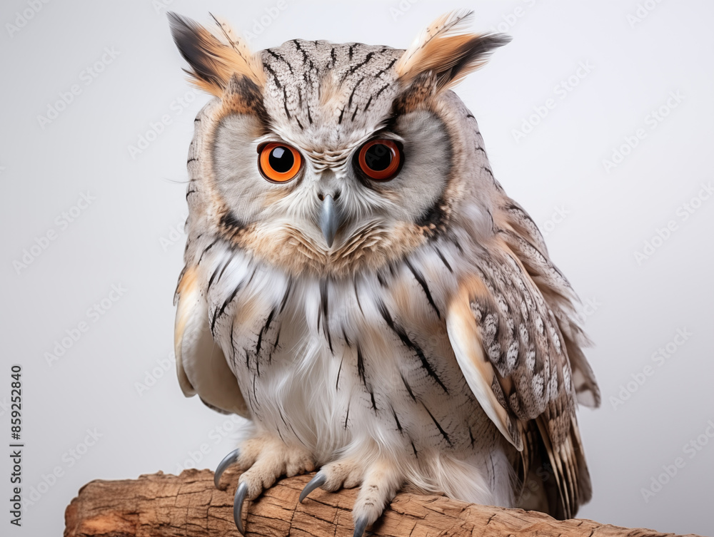 Naklejka premium A Portrait of a owl on an isolated background