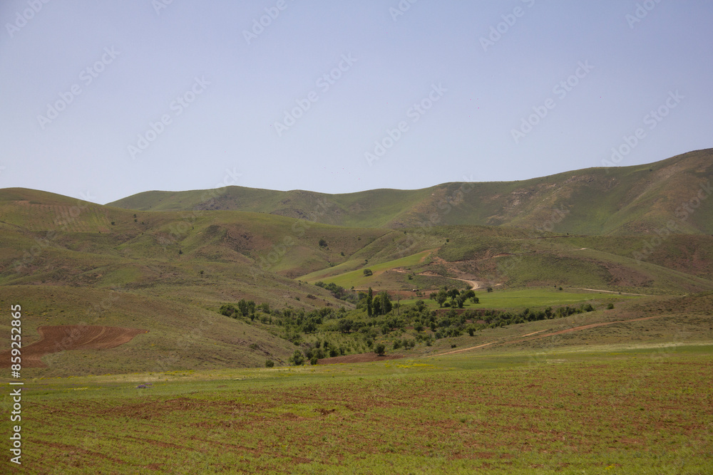 Obraz premium Beautiful landscapes and gardens around the city of Saqoz, Kurdistan province of Iran in May, IRAN