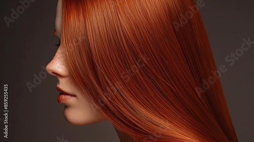 Auburn hair with a sleek