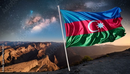 The flag of Azerbaijan photo