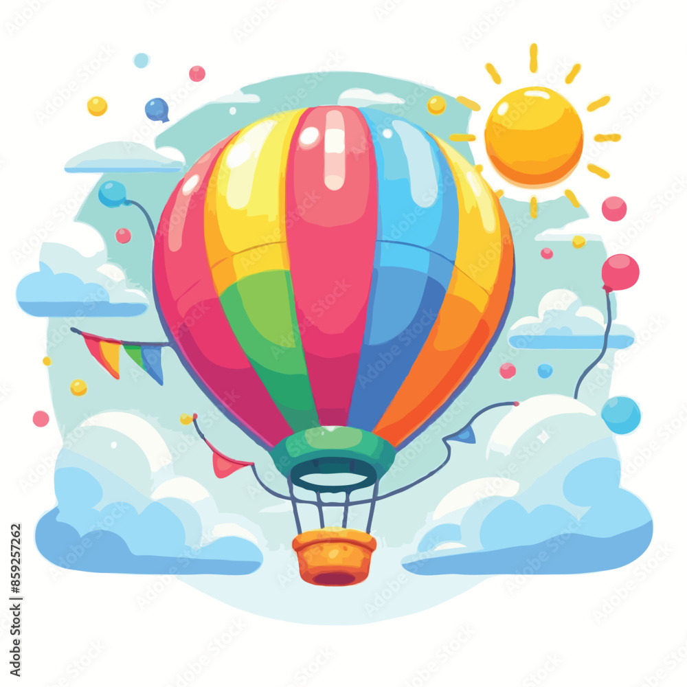 Obraz premium Air ballon vector on white background