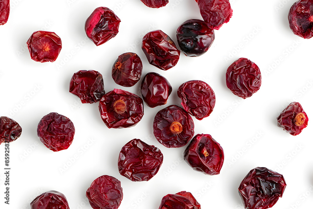 Dried red cherry isolated on white background Dried red cherry isolated on white background
