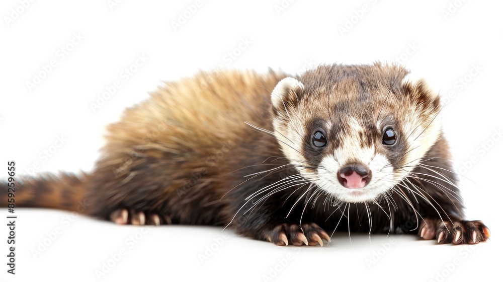 Ferret isolated against white background Ferret isolated against white background