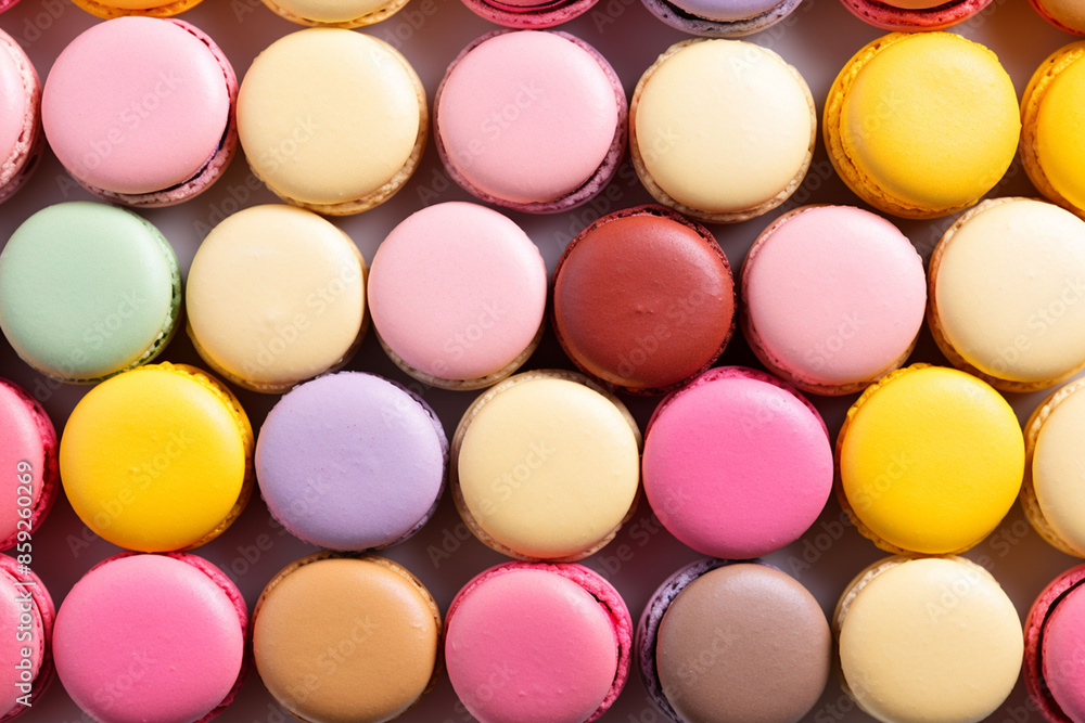 Obraz premium Colorful french macarons background