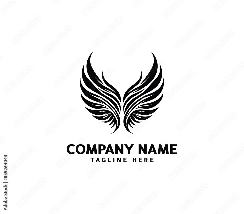 Wings logo vector illustration. Wings logo design. Modern angel wings. Shallotte of angle wings Wings logo vector illustration. Wings logo design. Modern angel wings. Shallotte of angle wings