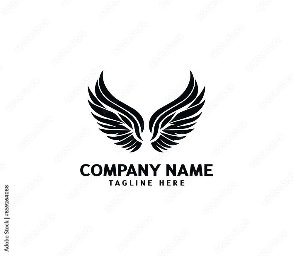 Wings logo vector illustration. Wings logo design. Modern angel wings. Shallotte of angle wings Wings logo vector illustration. Wings logo design. Modern angel wings. Shallotte of angle wings