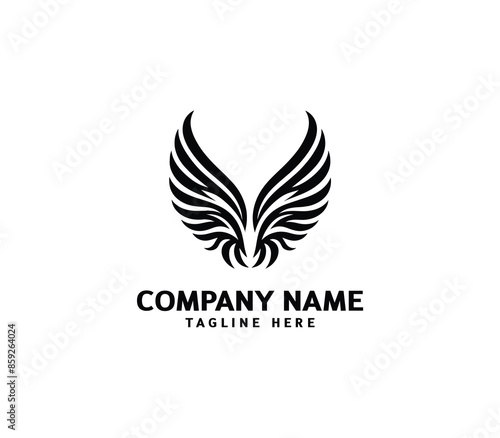 Wings logo vector illustration. Wings logo design. Modern angel wings. Shallotte of angle wings