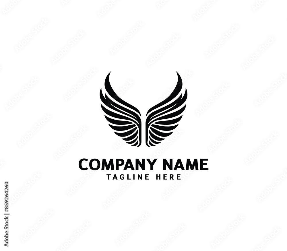 Wings logo vector illustration. Wings logo design. Modern angel wings. Shallotte of angle wings Wings logo vector illustration. Wings logo design. Modern angel wings. Shallotte of angle wings