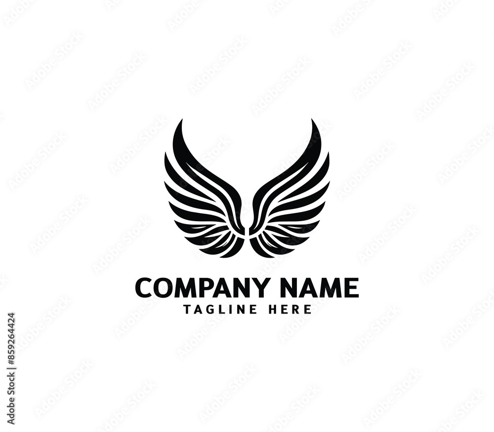 Wings logo vector illustration. Wings logo design. Modern angel wings. Shallotte of angle wings Wings logo vector illustration. Wings logo design. Modern angel wings. Shallotte of angle wings