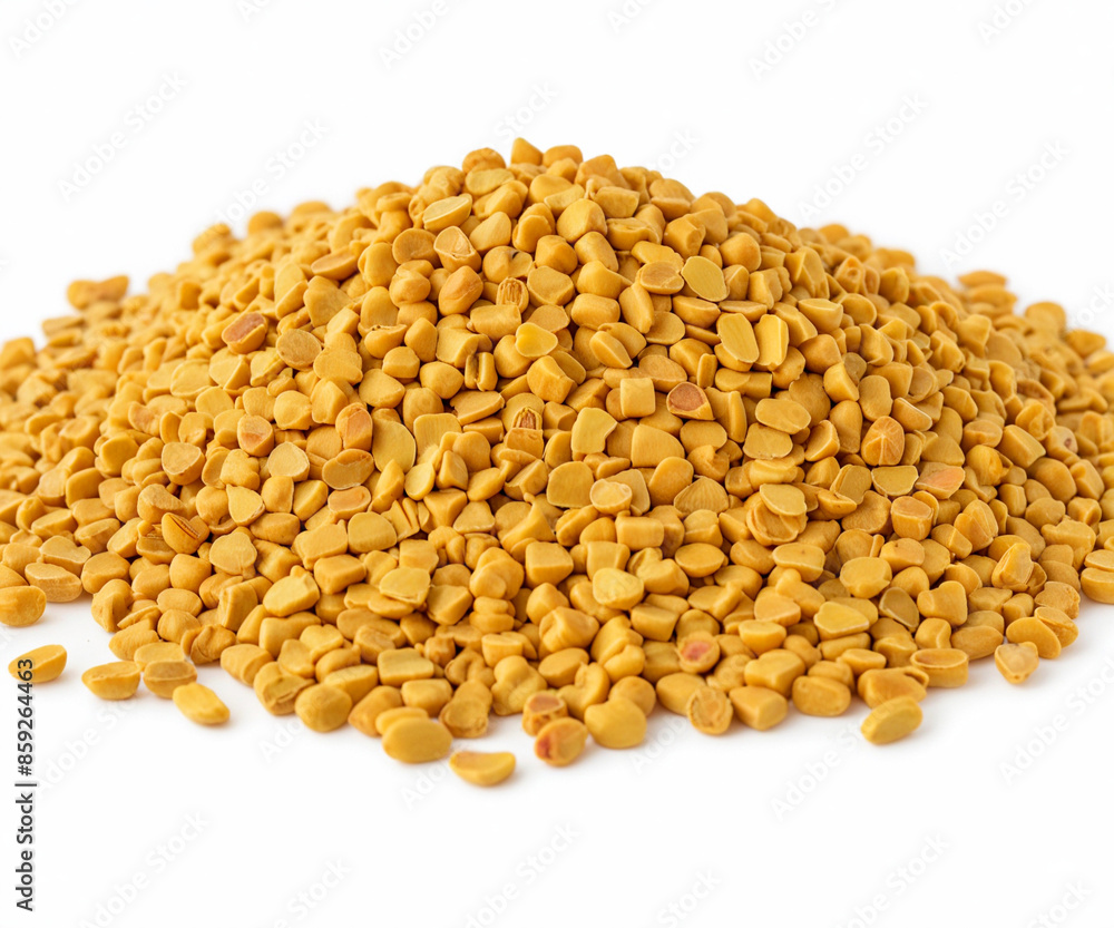 Fenugreek seeds, on white background Fenugreek seeds, on white background