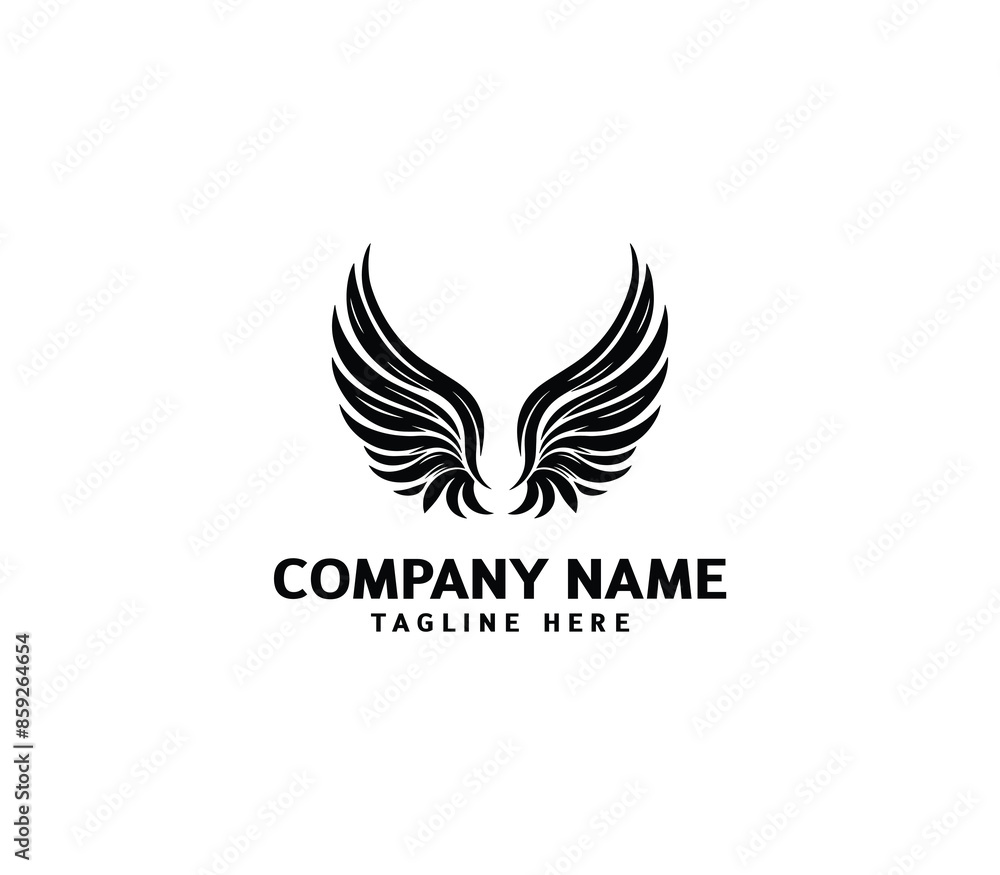 Wings logo vector illustration. Wings logo design. Modern angel wings. Shallotte of angle wings Wings logo vector illustration. Wings logo design. Modern angel wings. Shallotte of angle wings