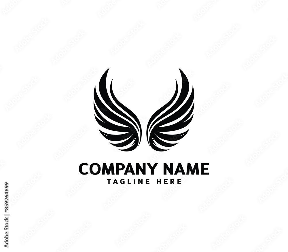 Wings logo vector illustration. Wings logo design. Modern angel wings. Shallotte of angle wings Wings logo vector illustration. Wings logo design. Modern angel wings. Shallotte of angle wings