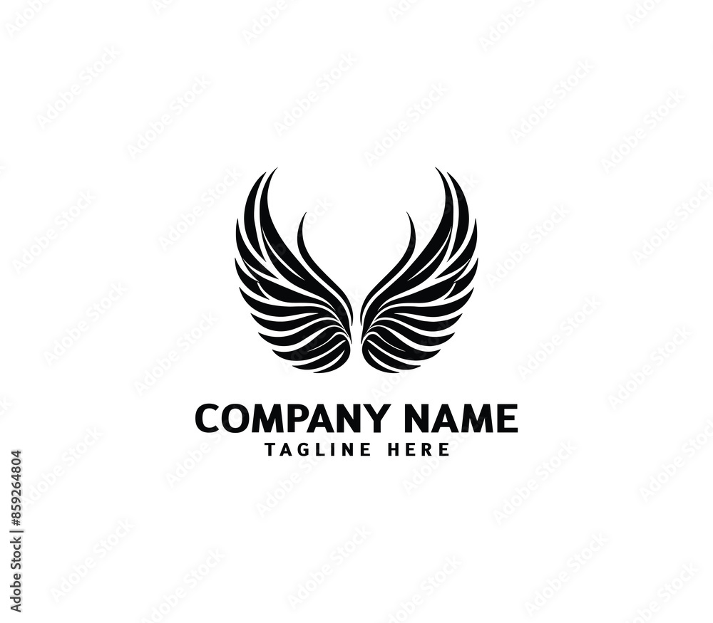 Wings logo vector illustration. Wings logo design. Modern angel wings. Shallotte of angle wings Wings logo vector illustration. Wings logo design. Modern angel wings. Shallotte of angle wings