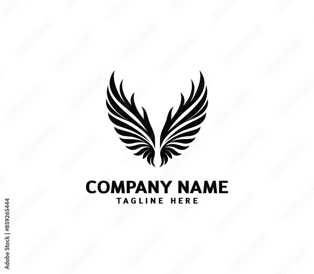 Wings logo vector illustration. Wings logo design. Modern angel wings. Shallotte of angle wings Wings logo vector illustration. Wings logo design. Modern angel wings. Shallotte of angle wings