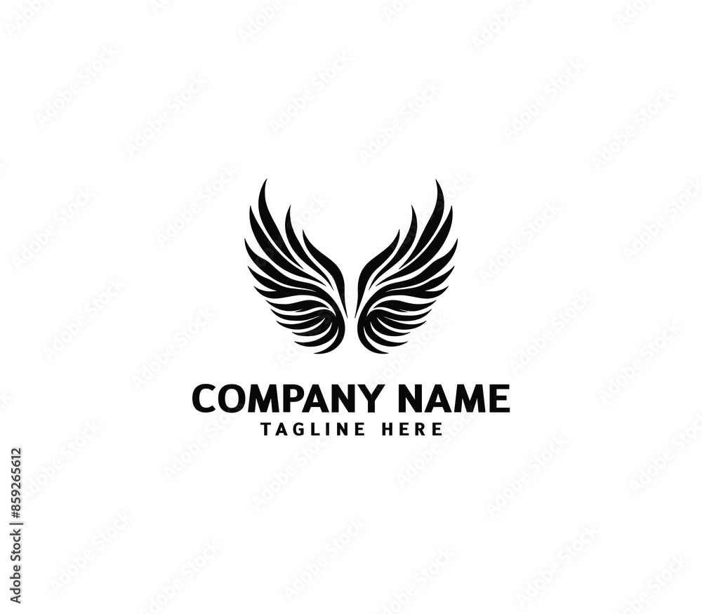 Wings logo vector illustration. Wings logo design. Modern angel wings. Shallotte of angle wings Wings logo vector illustration. Wings logo design. Modern angel wings. Shallotte of angle wings