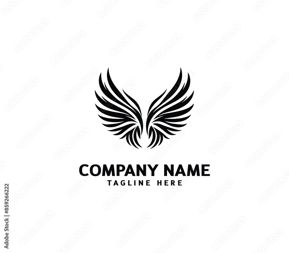 Wings logo vector illustration. Wings logo design. Modern angel wings. Shallotte of angle wings Wings logo vector illustration. Wings logo design. Modern angel wings. Shallotte of angle wings