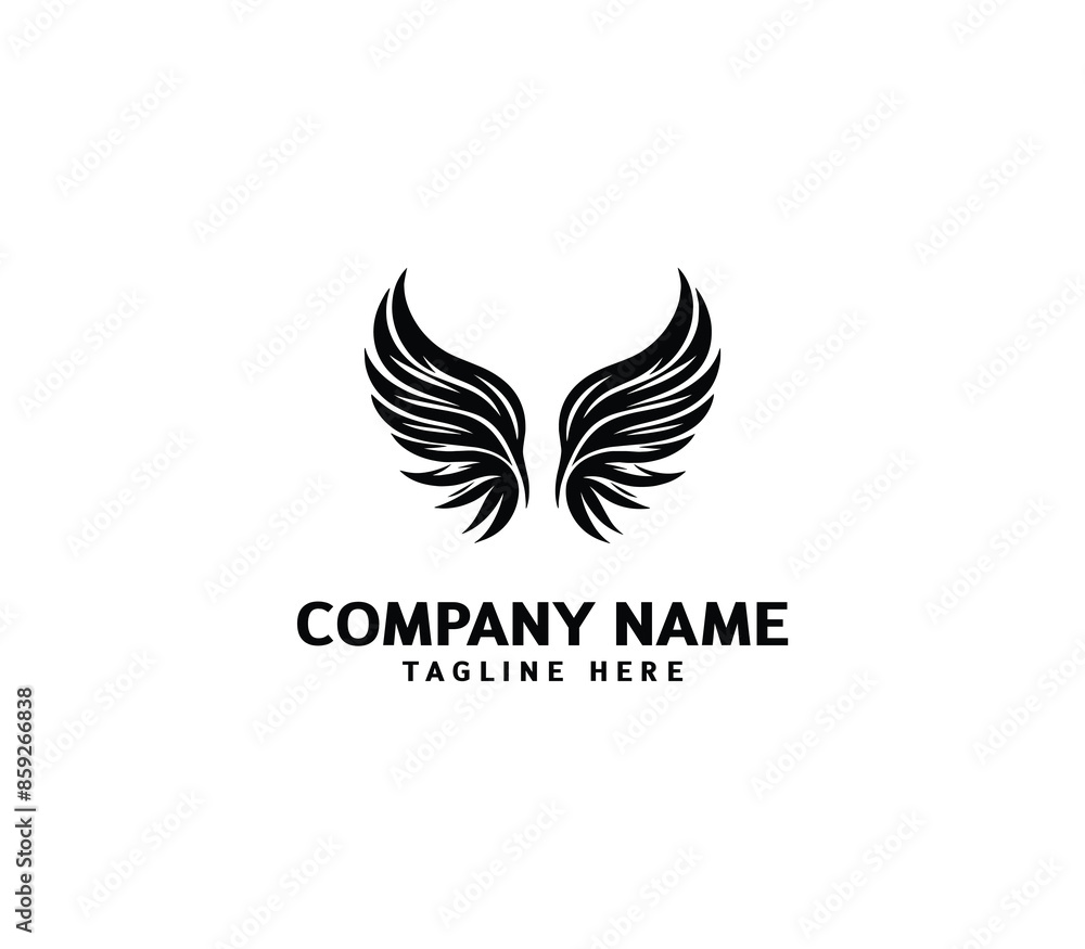 Wings logo vector illustration. Wings logo design. Modern angel wings. Shallotte of angle wings Wings logo vector illustration. Wings logo design. Modern angel wings. Shallotte of angle wings