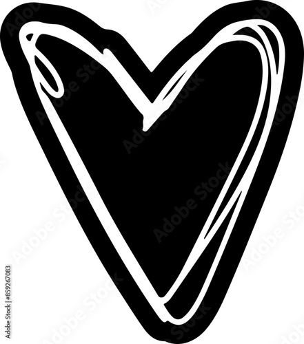 Heart Doodle Vector Silhouette