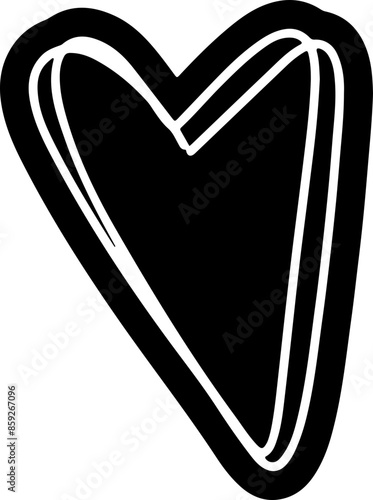 Heart Doodle Vector Silhouette