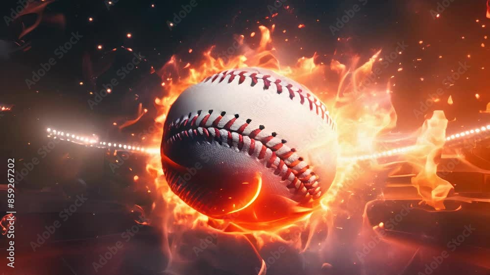 Dynamic image of a flaming baseball, symbolizing power and excitement in sports, perfect for adrenaline-filled themes and promotional materials. Dynamic image of a flaming baseball, symbolizing power and excitement in sports, perfect for adrenaline-filled themes and promotional materials.