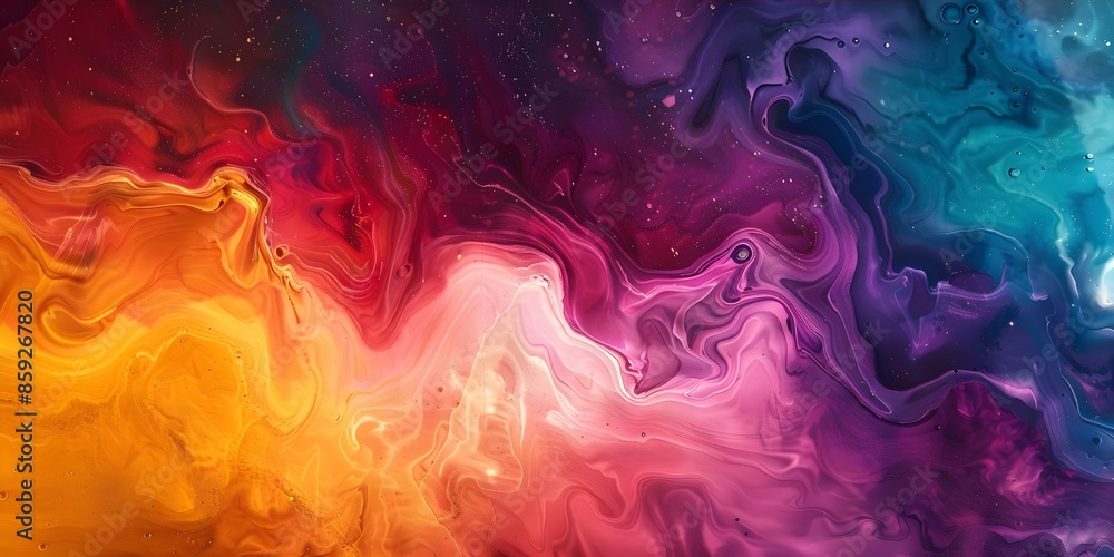 Vivid cosmic colors swirl over turbulent waters hinting at a transformative moment. Concept Nature, Transformation, Cosmic Colors, Water, Beauty Vivid cosmic colors swirl over turbulent waters hinting at a transformative moment. Concept Nature, Transformation, Cosmic Colors, Water, Beauty