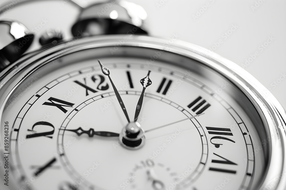 Classic Alarm Clock Ringing, Emphasizing Time Awareness and Urgency in a Close-Up Shot Classic Alarm Clock Ringing, Emphasizing Time Awareness and Urgency in a Close-Up Shot