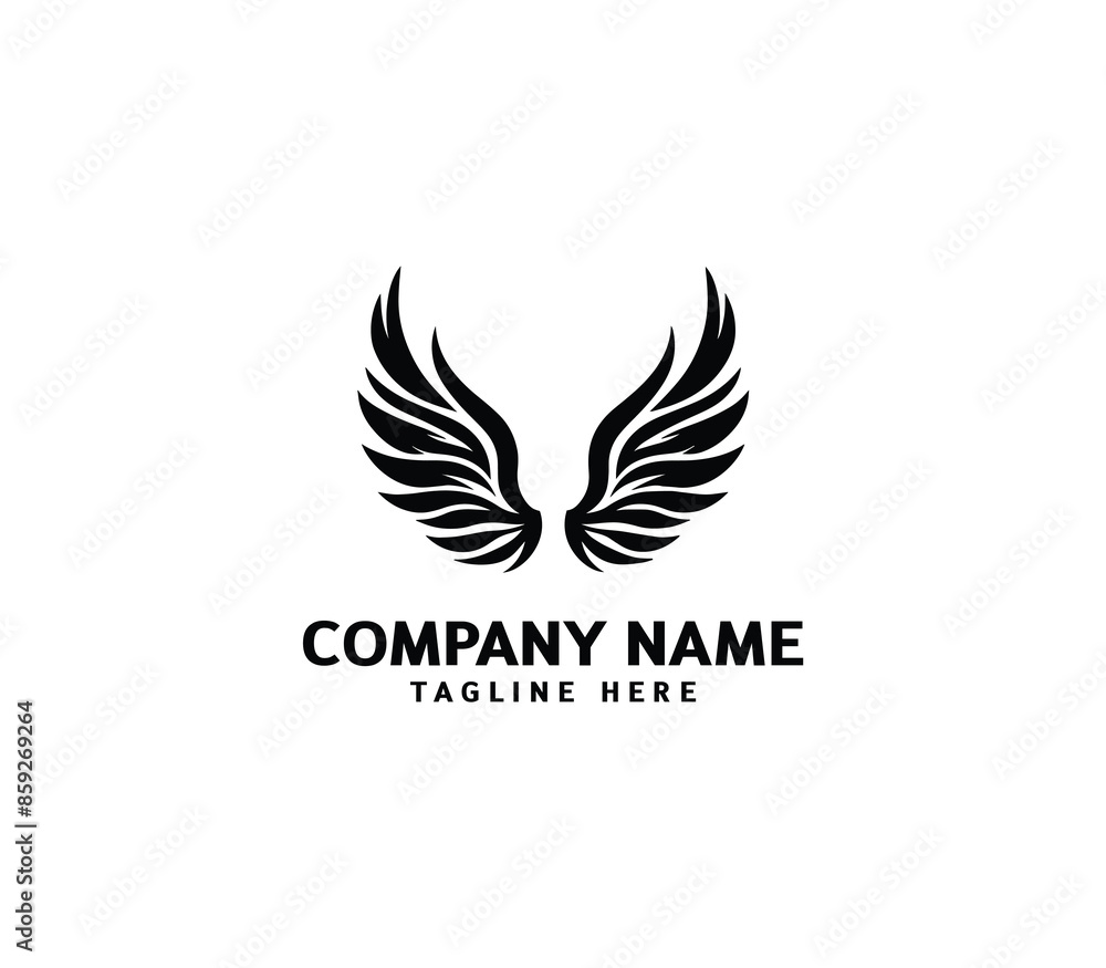 Wings logo vector illustration. Wings logo design. Modern angel wings. Shallotte of angle wings Wings logo vector illustration. Wings logo design. Modern angel wings. Shallotte of angle wings