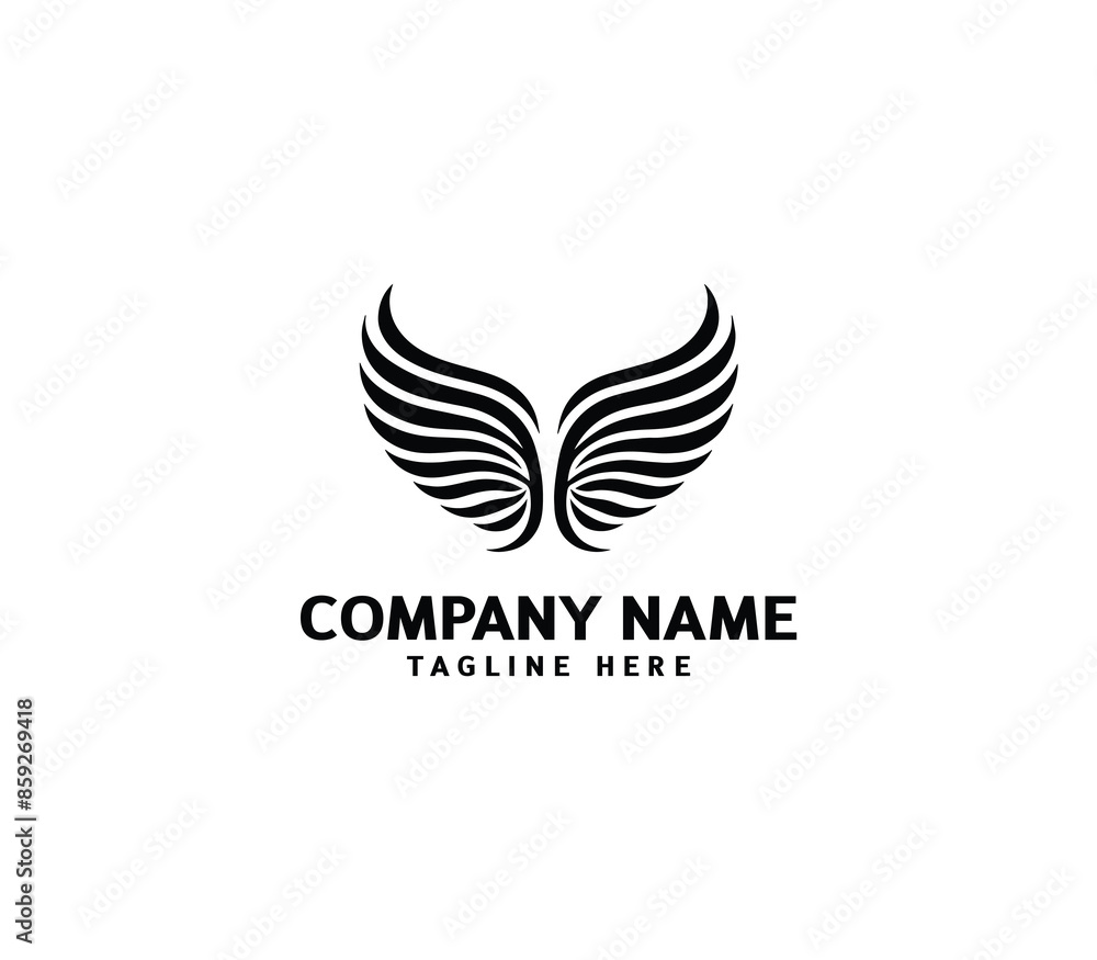 Wings logo vector illustration. Wings logo design. Modern angel wings. Shallotte of angle wings Wings logo vector illustration. Wings logo design. Modern angel wings. Shallotte of angle wings