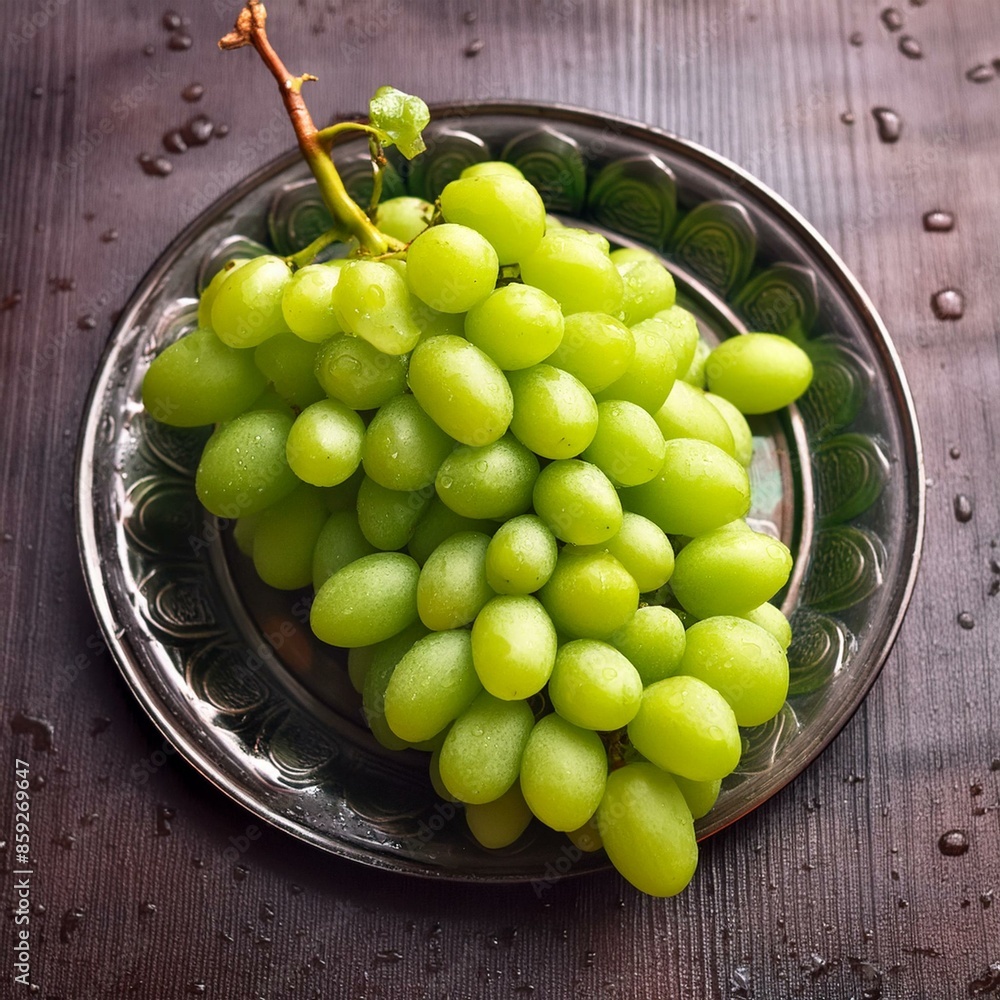 Healthy fresh green grapes 