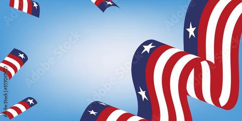 The Fourth of July, independence day with American flag pattern.