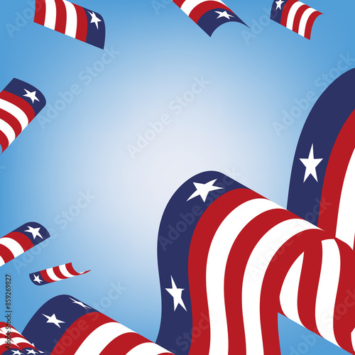 The Fourth of July, independence day with American flag pattern.