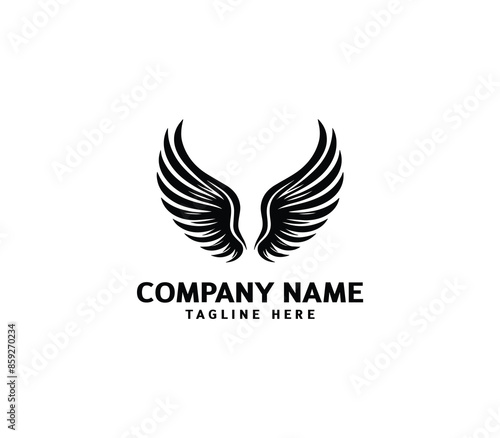 Wings logo vector illustration. Wings logo design. Modern angel wings. Shallotte of angle wings