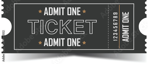 Ticket design. Admit one. 