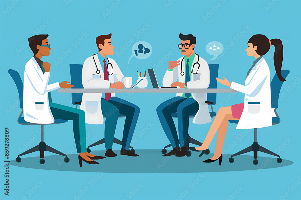 Vector IllustrationDoctors, Nurses, and Teamwork on Tablet for Hospital Management Data Report, Supporting Black Patients, Clinic Results, Research, Healthcare Vector IllustrationDoctors, Nurses, and Teamwork on Tablet for Hospital Management Data Report, Supporting Black Patients, Clinic Results, Research, Healthcare