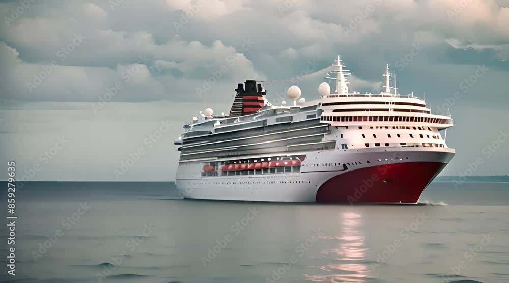 A majestic cruise ship glides across the open sea, capturing the essence of maritime travel and luxury vacationing. The expansive ocean provides a stunning backdrop for this ultimate adventure. A majestic cruise ship glides across the open sea, capturing the essence of maritime travel and luxury vacationing. The expansive ocean provides a stunning backdrop for this ultimate adventure.