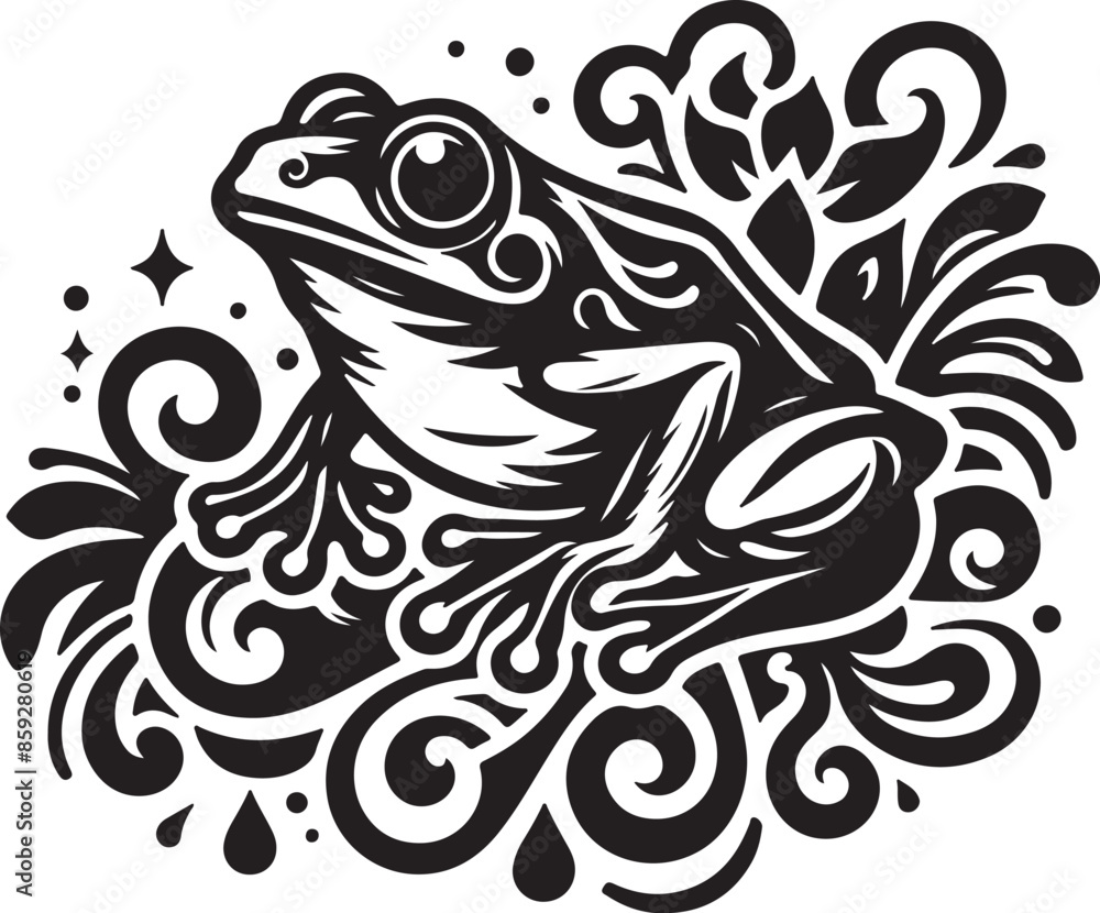 Frog design silhouette vector art work EPS file Generator AI Frog design silhouette vector art work EPS file Generator AI