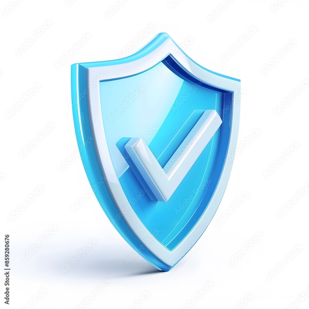 cartoon 3d Icon safety shield check mark perspective . Blue symbol security safety icon. Checkmark in minimalistic style. 3d vector illustration. white background cartoon 3d Icon safety shield check mark perspective . Blue symbol security safety icon. Checkmark in minimalistic style. 3d vector illustration. white background