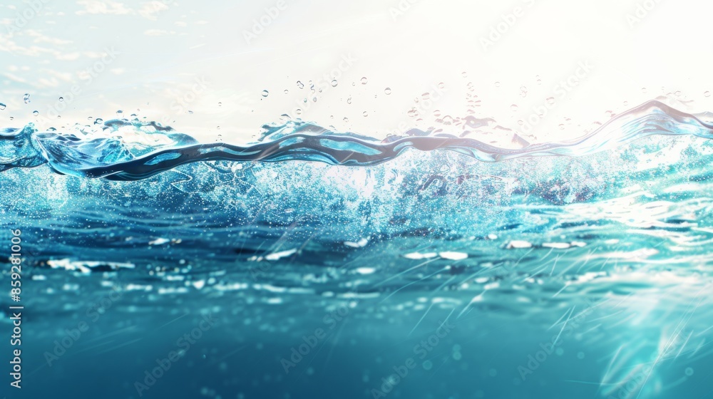 Water Surface with Sunrays and Bubbles Water Surface with Sunrays and Bubbles