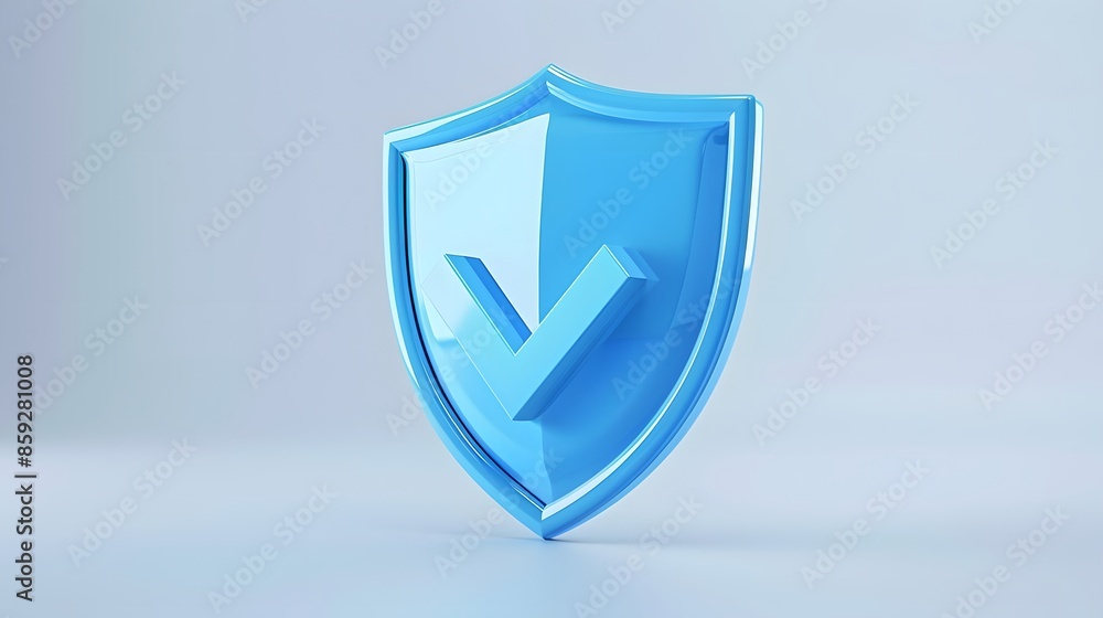 cartoon 3d Icon safety shield check mark perspective . Blue symbol security safety icon. Checkmark in minimalistic style. 3d vector illustration. white background cartoon 3d Icon safety shield check mark perspective . Blue symbol security safety icon. Checkmark in minimalistic style. 3d vector illustration. white background