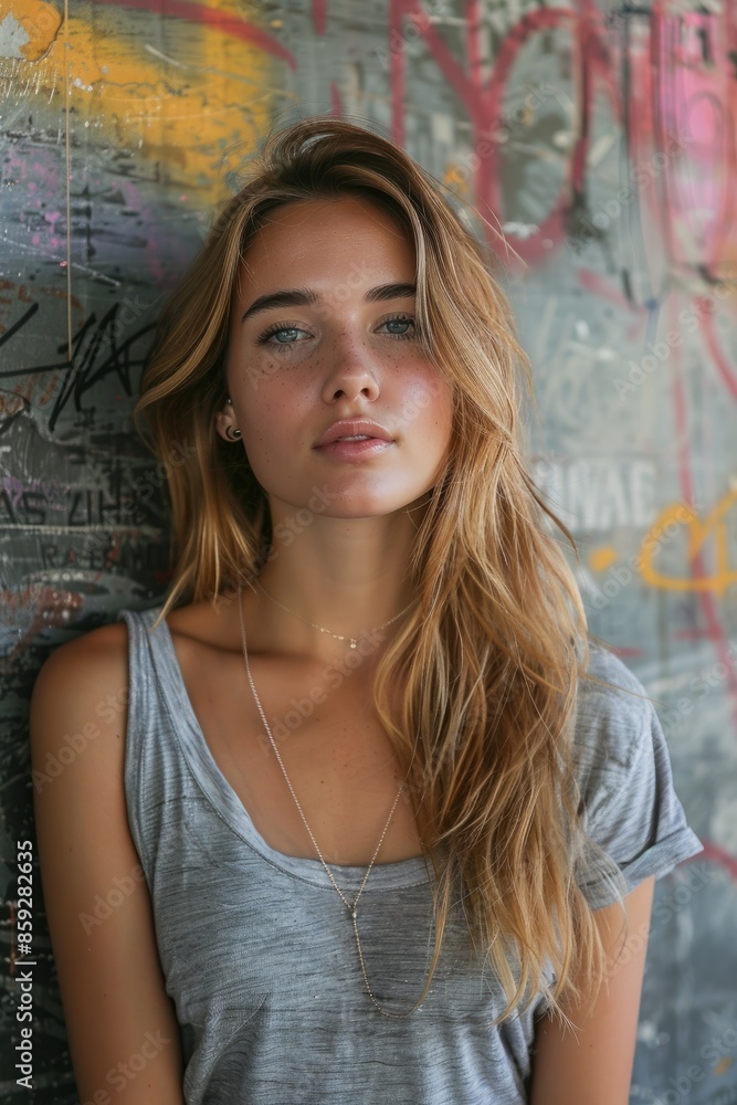 Make a realistic portrait of a beautiful woman listening to music Make a realistic portrait of a beautiful woman listening to music