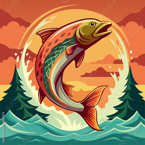 salmon jumping from water