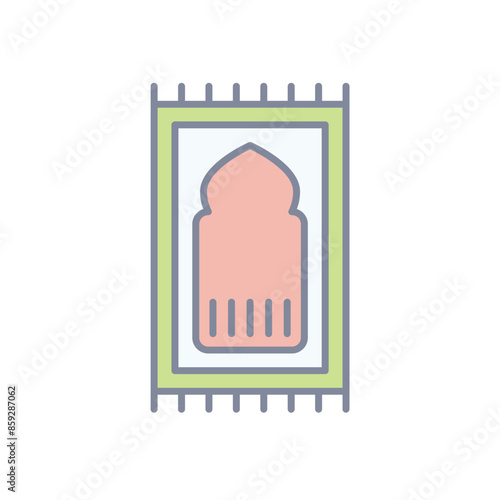 Prayer mat vector icon