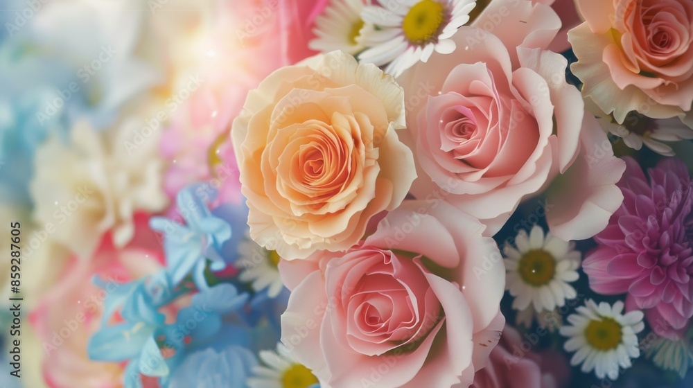 Delicate Floral Arrangement with Soft Pastel Hues Delicate Floral Arrangement with Soft Pastel Hues