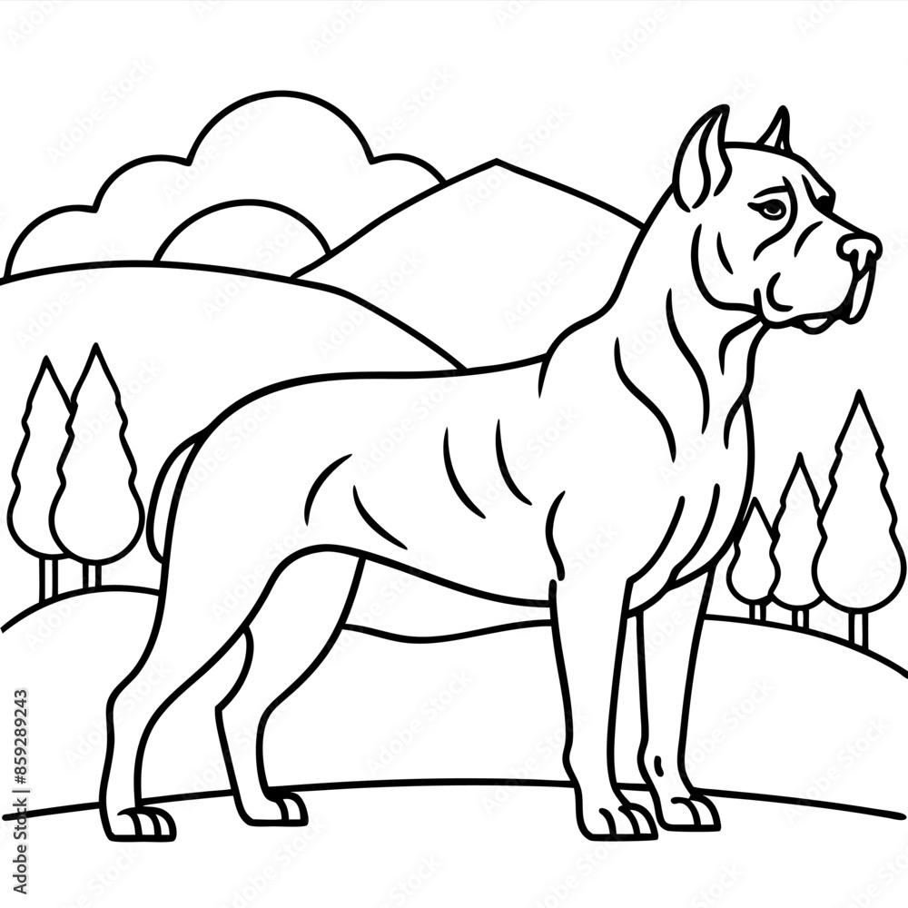Fototapeta premium Dog breeds coloring pages