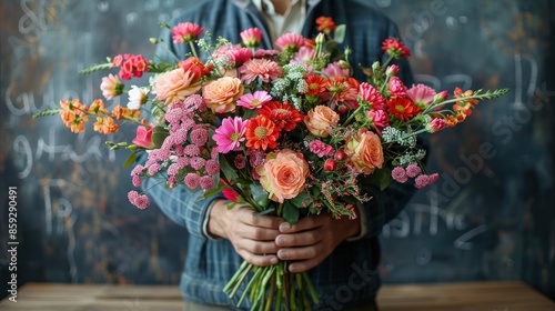 Wallpaper Mural A person holds a vibrant bouquet of flowers Torontodigital.ca