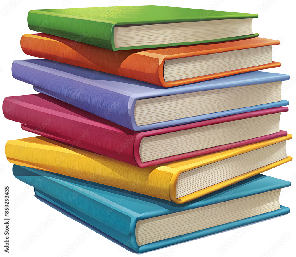 A stack of colorful textbooks back to shool concept, generative ai A stack of colorful textbooks back to shool concept, generative ai